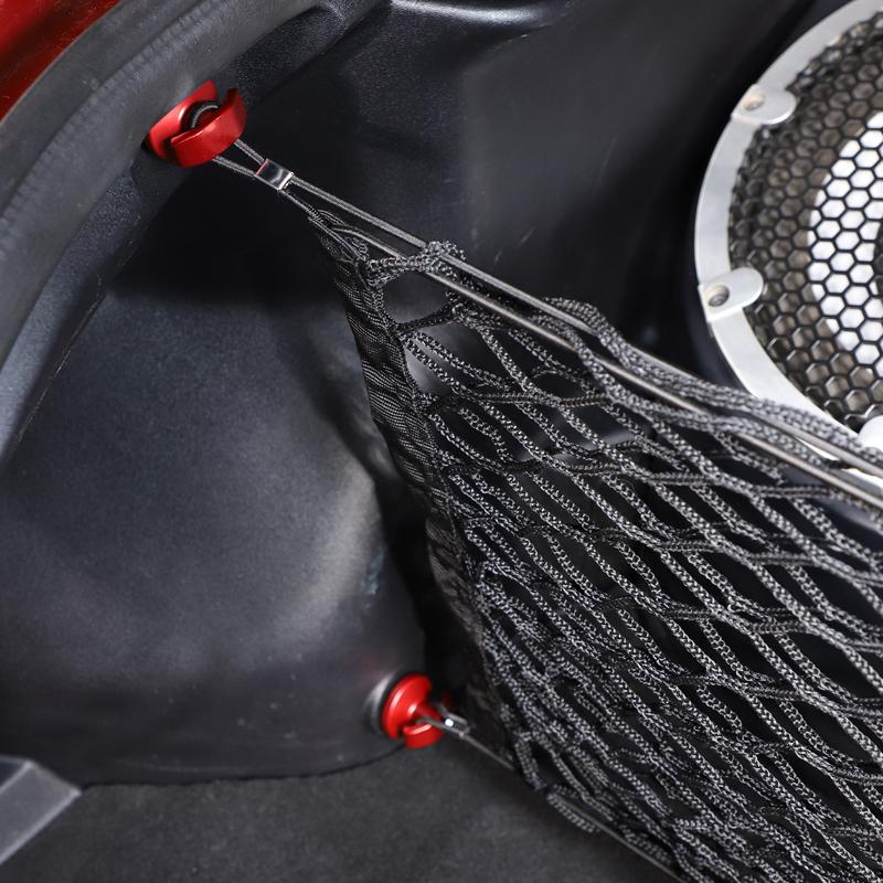 For Mitsubishi Eclipse 2008 High Elastic Double Layer Mesh Black Car Trunk Double Layer Mesh Storage Bag Mesh Car