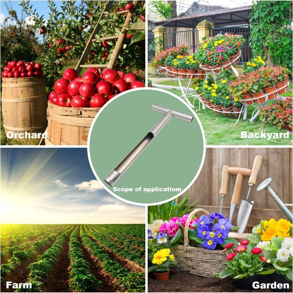 Stainless Steel Soil Sample Probe Corrosion Resistant Soil Test Kit Pushing Tool Gardening