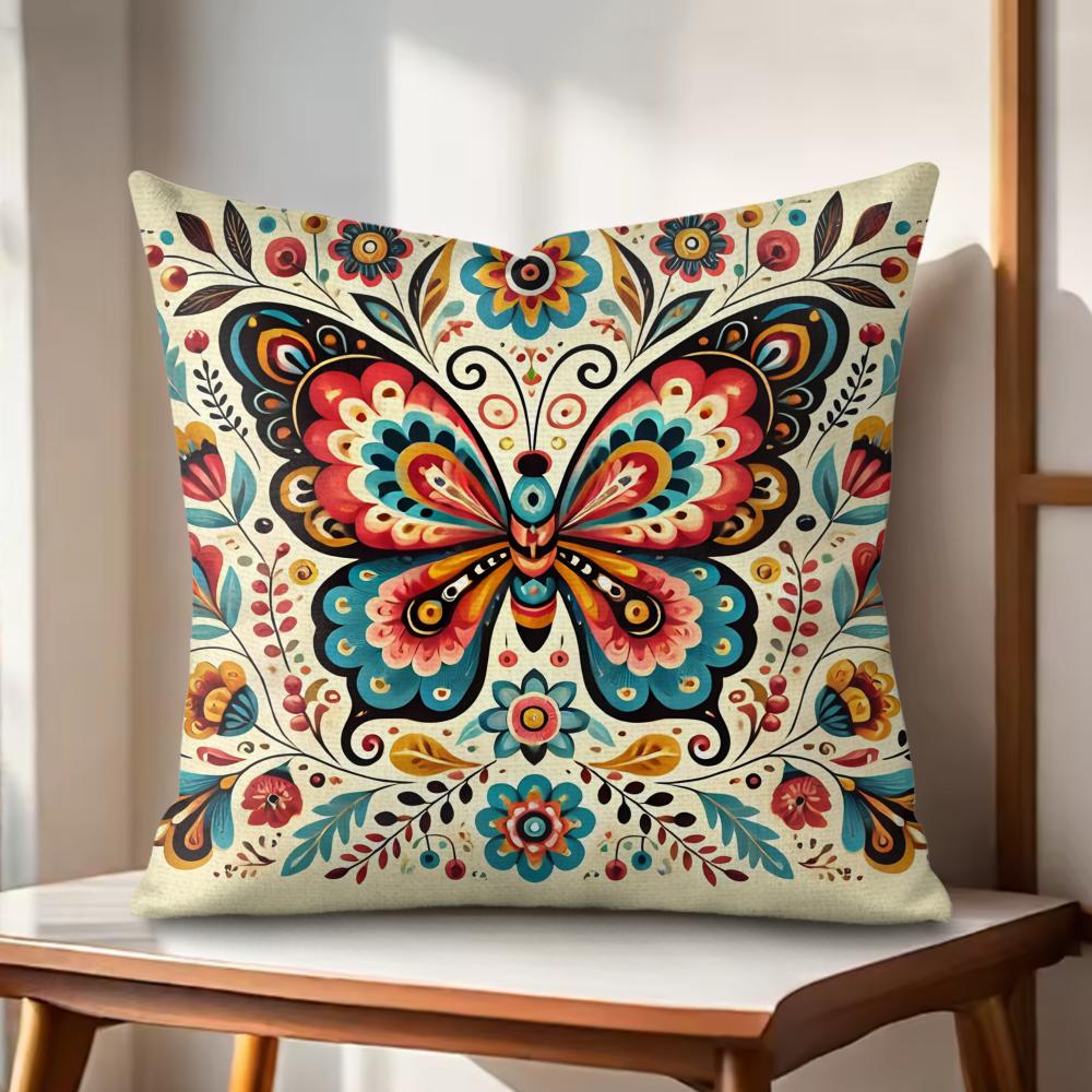 Modern Print Creations Animal Cushion Cover Natural Linen Organic Fabric DoubleSided Printing Couch Pillow Covers Home Decor