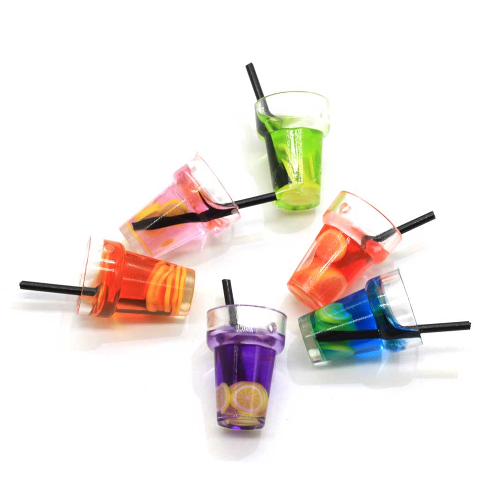 100PCS Miniature Toy Drinks Ice Tea Straw Micro Landscape Ornaments  Toys Accessories Doll House Kitchen Decor Kids Gifts