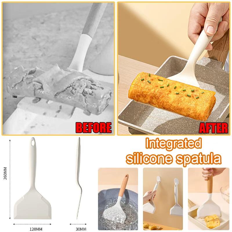 1PC Silicone Heat Resistant Pancake Shovel Non-stick Cookware Spatula Food Grade for Baking Eggs Fish Steak Pizza Utensil