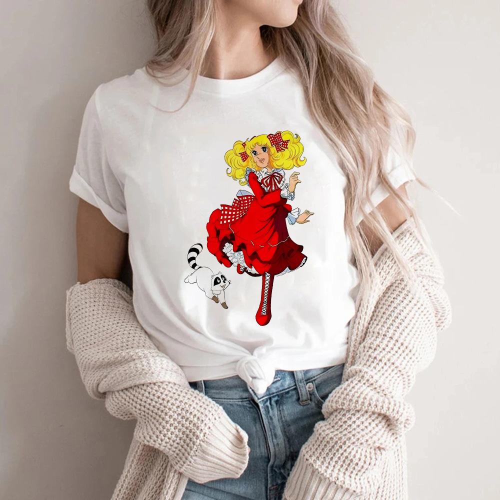 Candy Cartoon Print Streetwear T-shirt Harajuku Clothes Fashion Girls T Shirt Short Sleeve Summer Tee Casual Female O-Neck Top