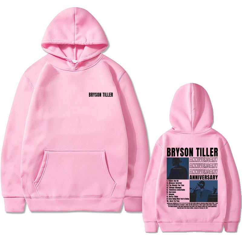 Rapper Bryson Tiller Men's Casual Vintage Hoodie ANNIVERSARY Graphic Print Sweatshirt Male Hip Hop Streetwear Oversized Hoodies