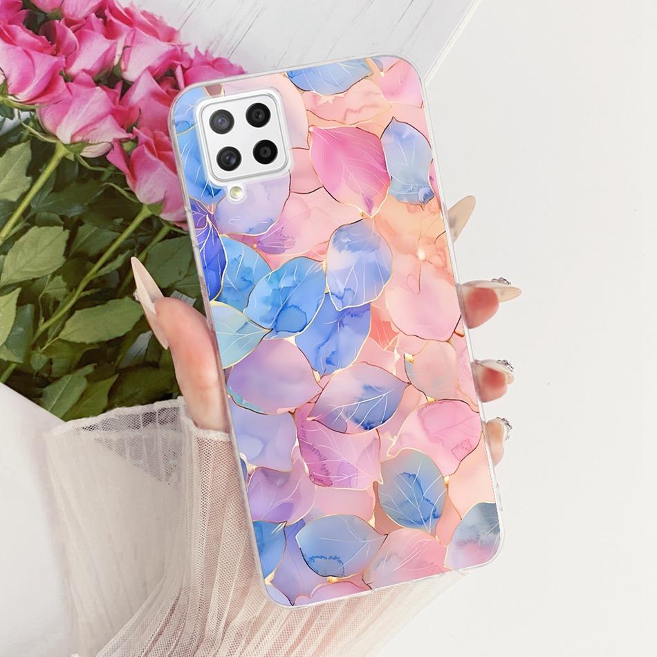 For Samsung Galaxy A22 4G A225F 5G A226B Cute Flower Butterfly Cat Painted Case For Samsung A22 Soft Silicone TPU Phone Cases