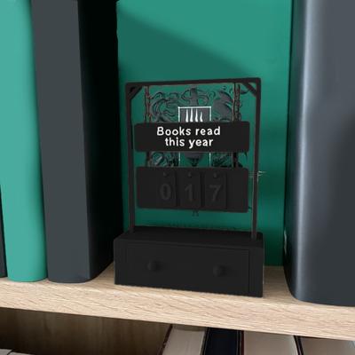Yousheng 3D Printed Hanging Book Counter Book Read This Year Tracker Reading Target Display Number Sign Shelf Desk Decoration Book Lovers Gift