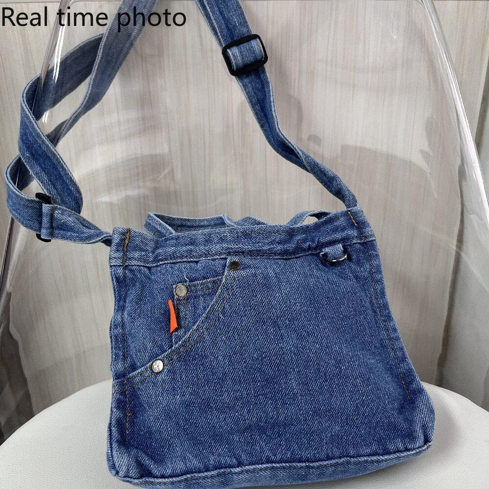 Umhängetasche für Damen, Japan und Südkorea, exquisite Tasche aus gewaschenem Denim, Ins, künstlerischer Stil, Persönlichkeit, Kreativität, tragbare Tasche, Umhängetasche