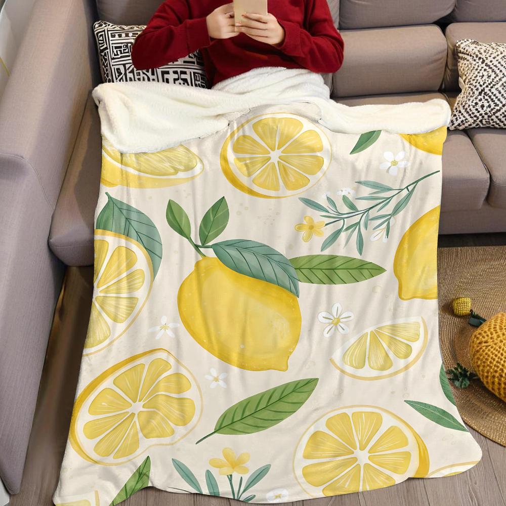 Frische Zitrone Flanell Decke Warm Weich Halloween Weihnachten Sofa Warm Gemütlich Dekoratives Dekor Geschenk für Alle Jahreszeiten