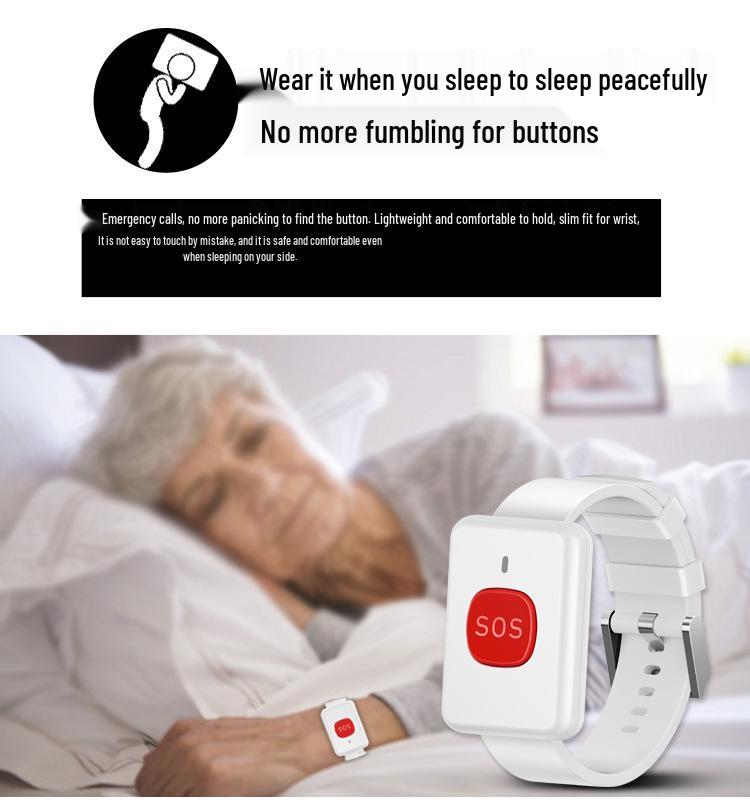 Elderly Emergency Wireless Alarm Wristband: Portable One-Button Call Watch