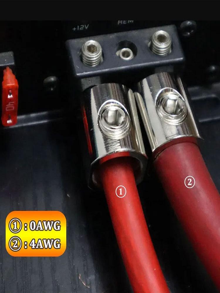 Car Audio Amplifier Input Adapter: 1/0 To 4 AWG High Power Terminal Plug