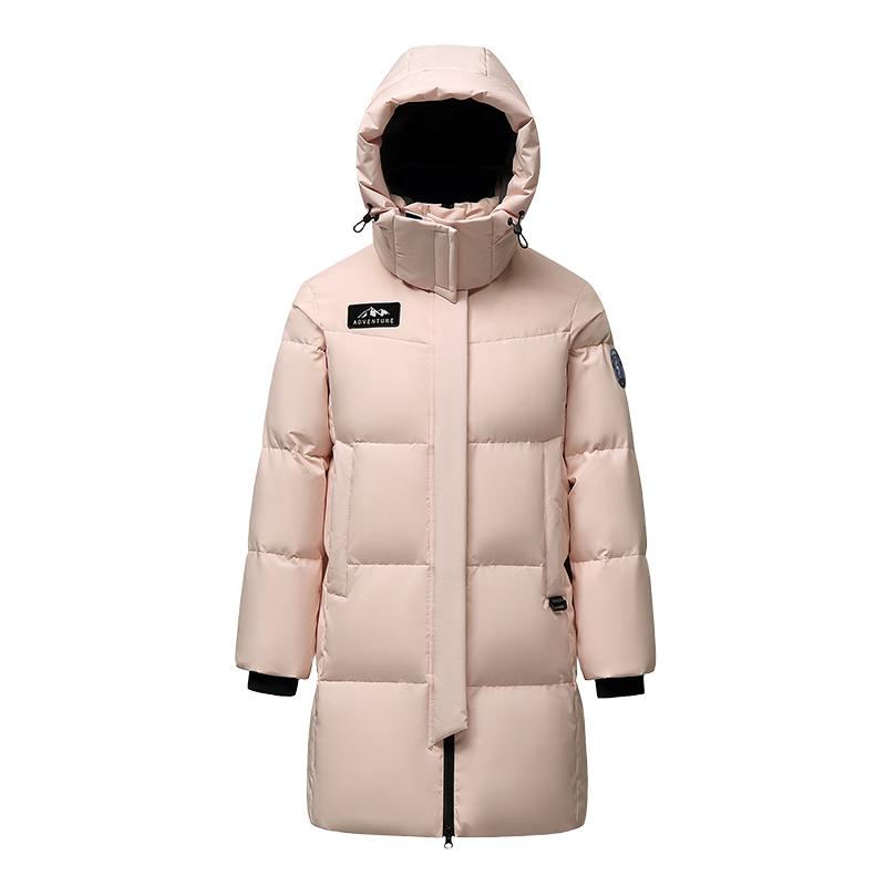 

XueZhongFei Women s Hooded Mid-Length Down Jacket M
