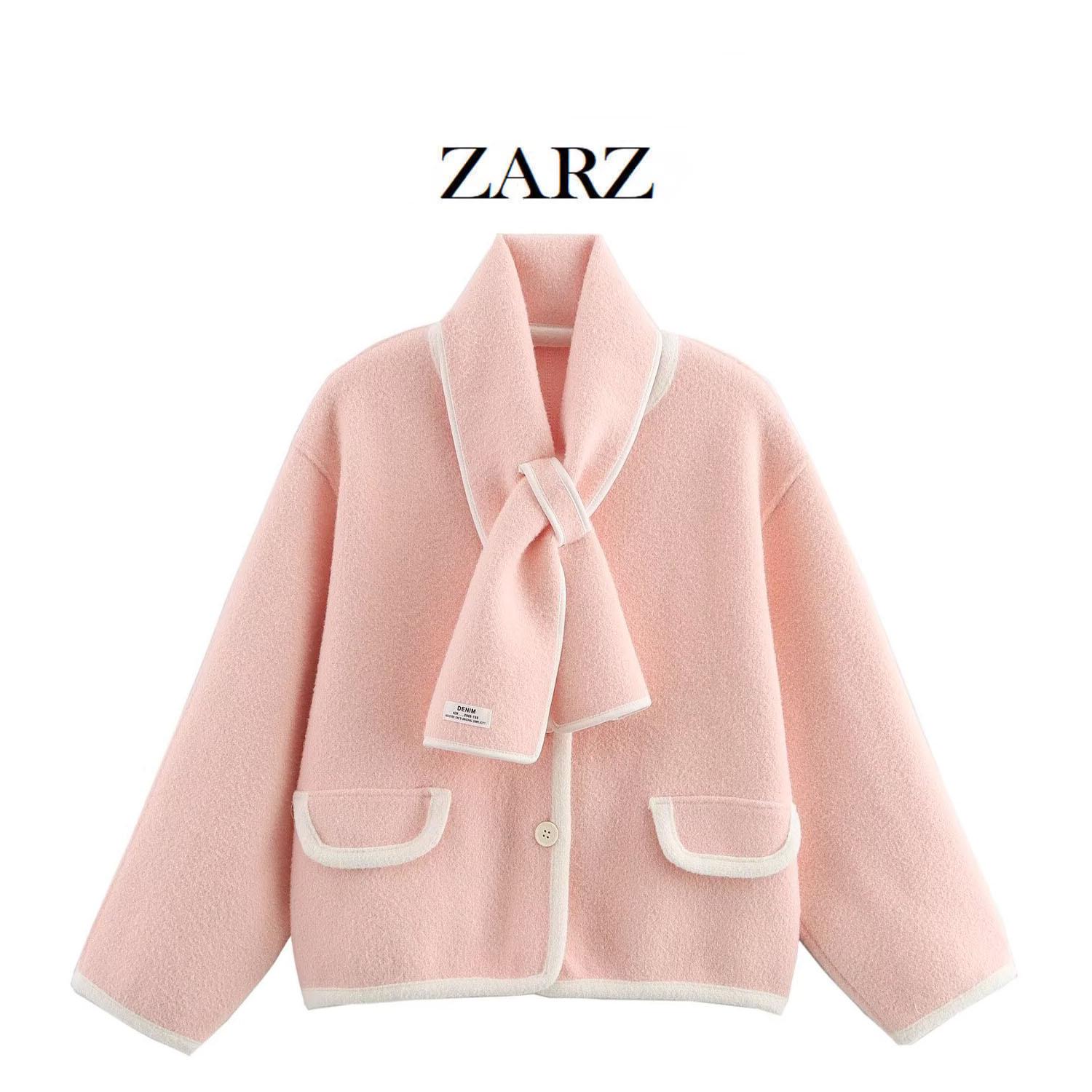 

ZARZ Classic Fashion Color Block Cowl Neck Knitted Cardigan for Women Small чёрный
