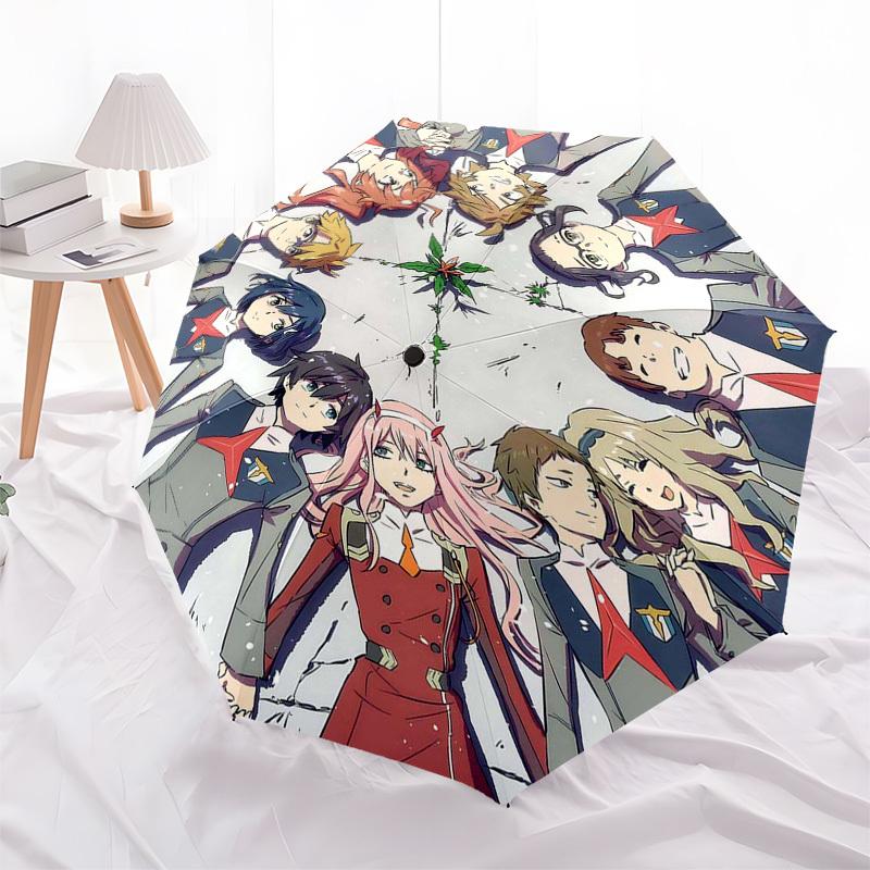 1pc Outdoor Umbrella with Anime Characters, Automatic Opening/Closing, Portable 3-Fold Design, 8-Rib Iron Frame - Perfect Gift for Fans, Traveler