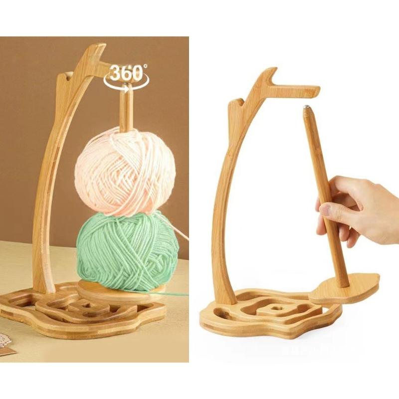 Knitting Yarn Holder Wood Yarn Holder Rotating Thread Spool Yarn Stand Magnetic Yarn Dispenser for Crocheting Knitting
