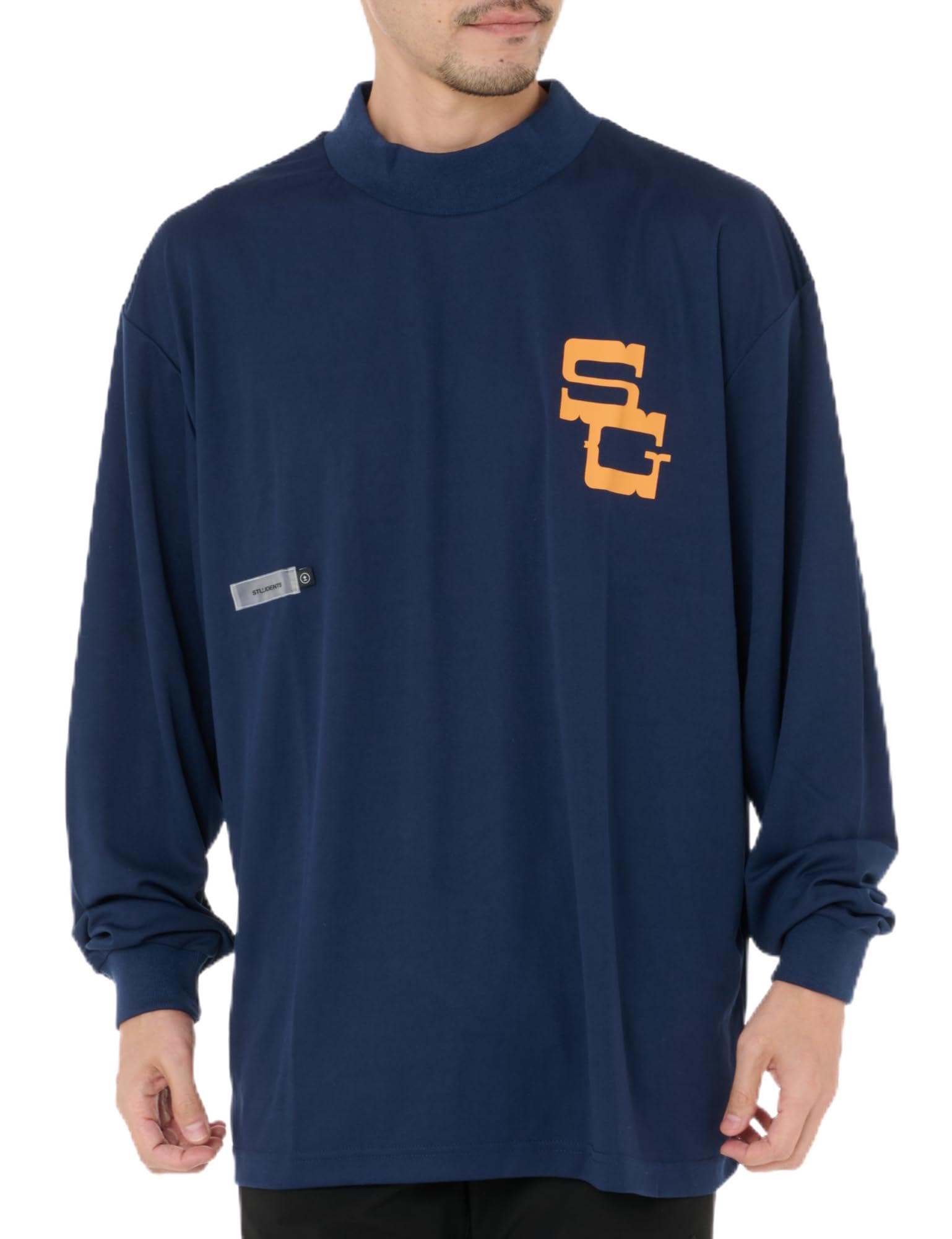 [Students Golf] Golf Long-Sleeve Mock Neck Shirt (Mesh Jersey) / Men s / 070-3166002 120_Blue L
