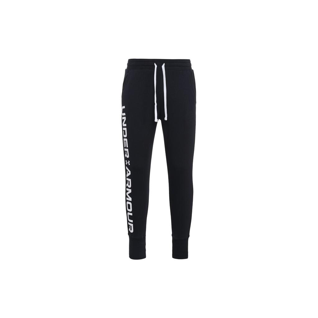 Under Armour Rival Graphic Fleece Joggers With Elastic Waist And Drawstring Women Bottoms Black 1370844-001