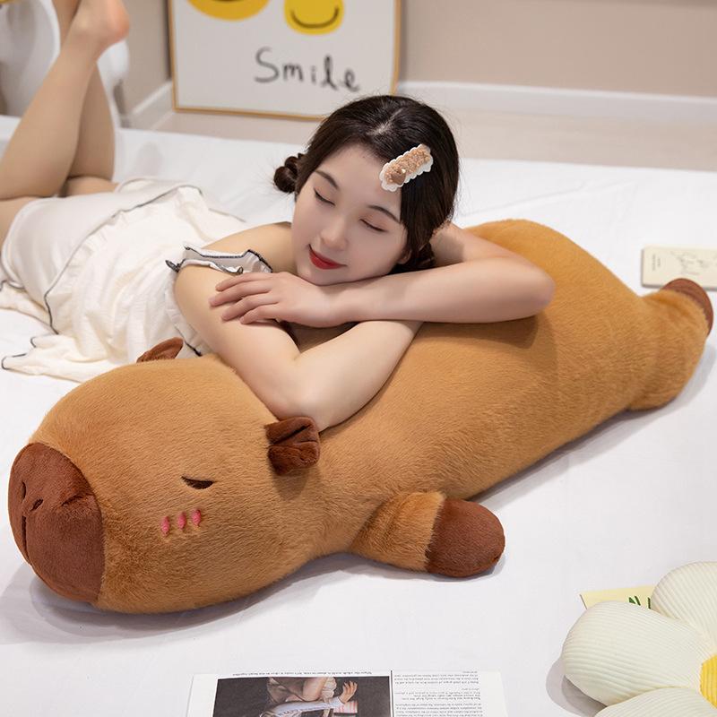 Party Model Kapibara Throw Pillow Capybara Doll Plush Toy Girl Bed with Throw Pillow Girlfriend Birthday Gift