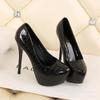 2025 HOT Women Pumps Patent Leather 14CM Thin Heels Pointed Toe Waterproof Platform Silver Wedding Office High Heel Shoes Woman