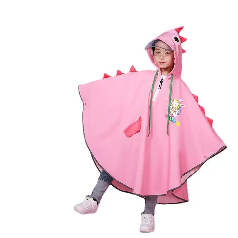 Little Dinosaur Cape-Style Children's Raincoat for Boys and Girls, Kindergarten and Elementary School Students, Baby Cartoon Cape Poncho Rain Gear