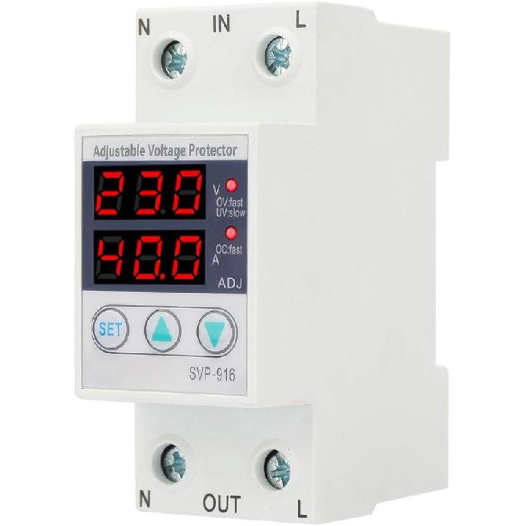 Fafeicy Intelligent Single Phase Adjustable Over Voltage Under Voltage Current Protector, Current Protective Device Overvoltage Protection 230VAC 50