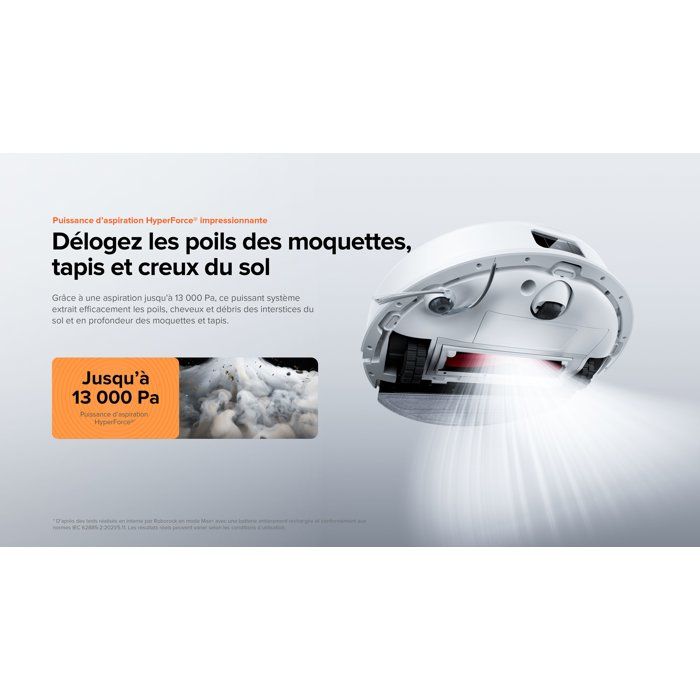Robot aspirateur laveur - ROBOROCK Q10 Max+ Black - Autonomie longue durée - Aspiration 13 000 Pa - Station automatique