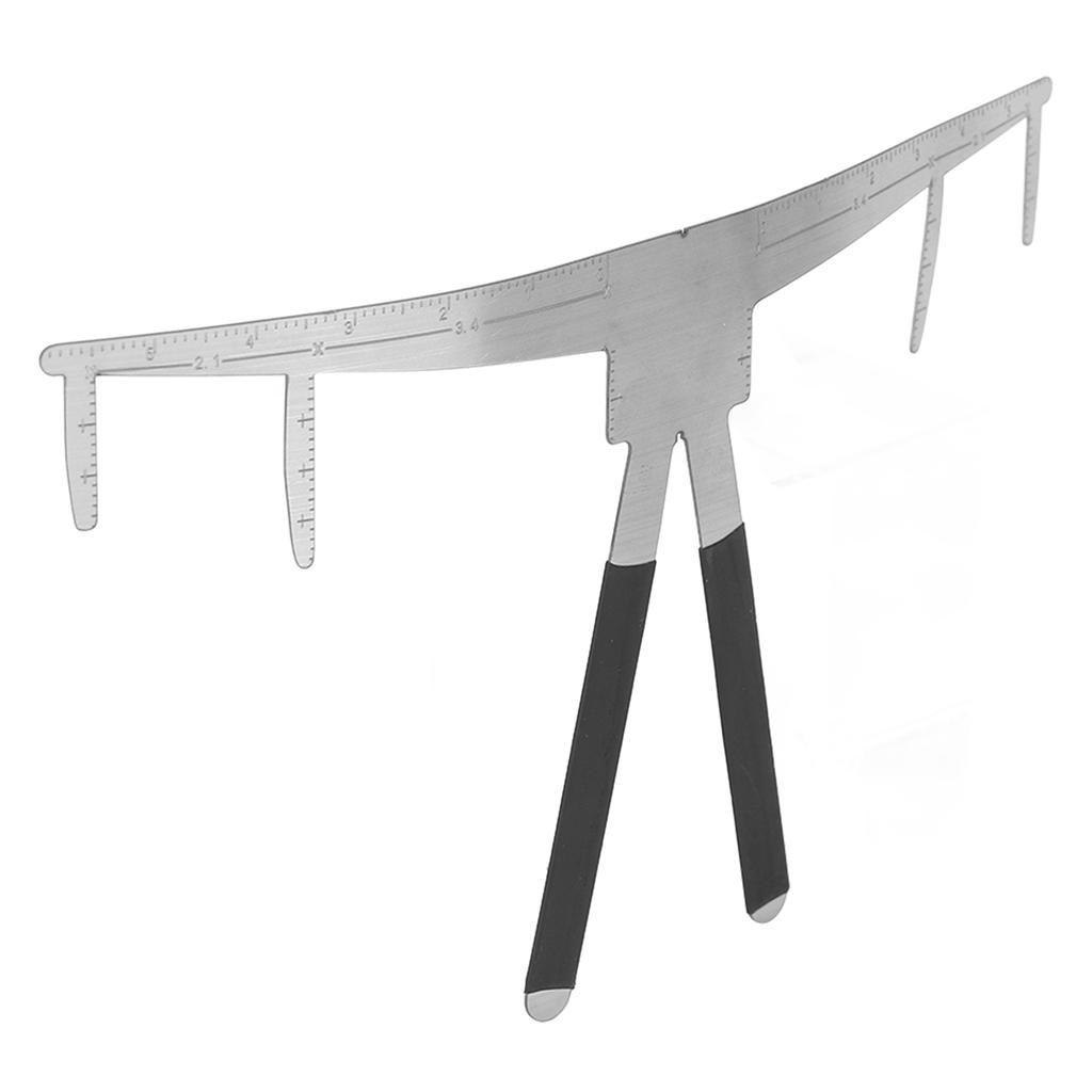 Stainless Steel Eyebrow Ruler Safe Lightweight Portable 3 Point Positioning Eyebrow Ruler