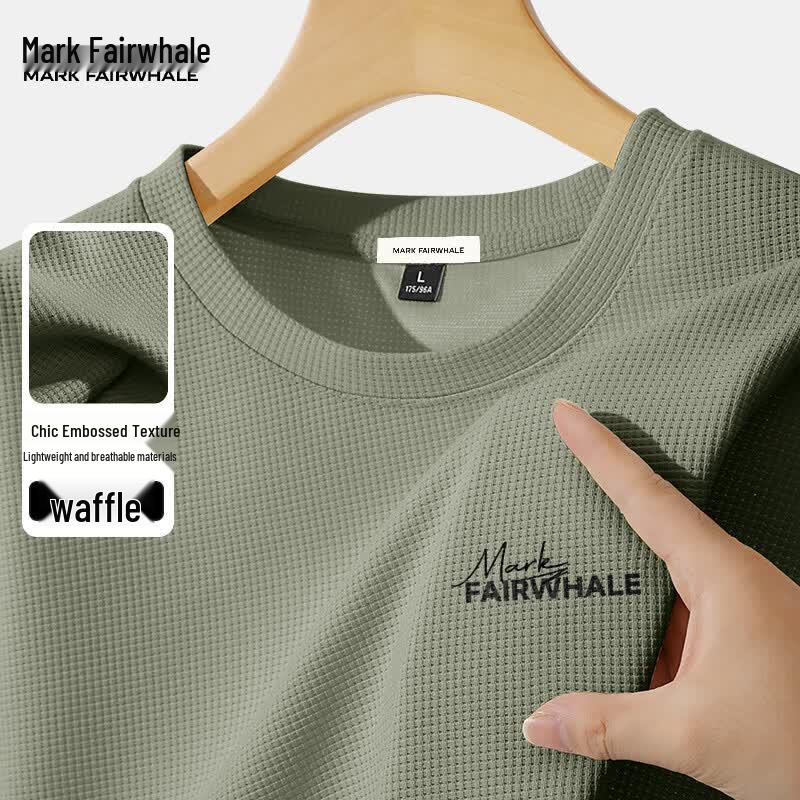MARK FAIRWHALE Men s Heavyweight Waffle Knit Short Sleeve T-Shirt L