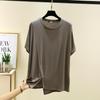 Korean Style Women's Loose Fit Modal Short Sleeve Round Neck T-shirt