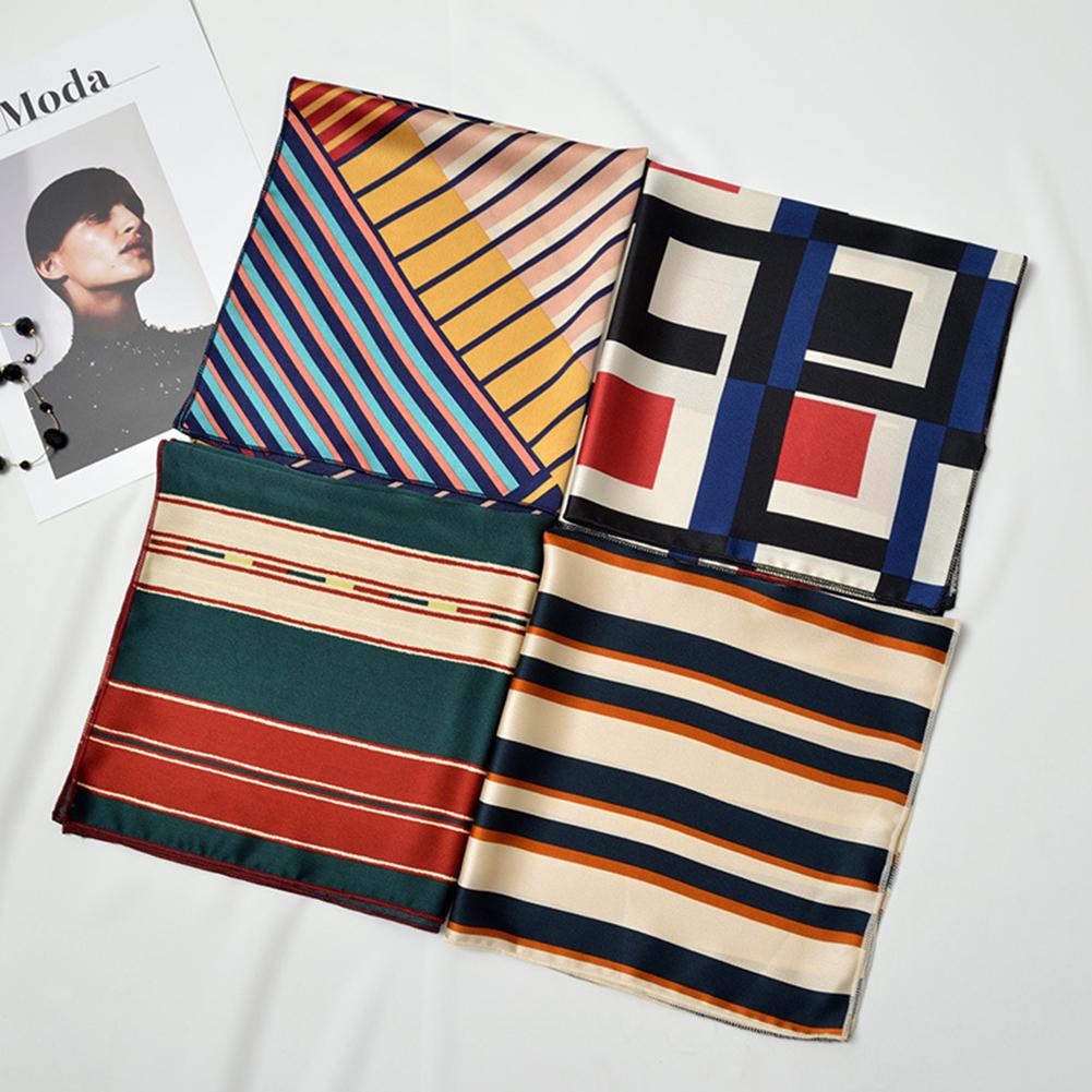 50x50cm Women Fashion Colorful Scarf Bag Decoration Ribbon Hair Band Multifunction Decoration