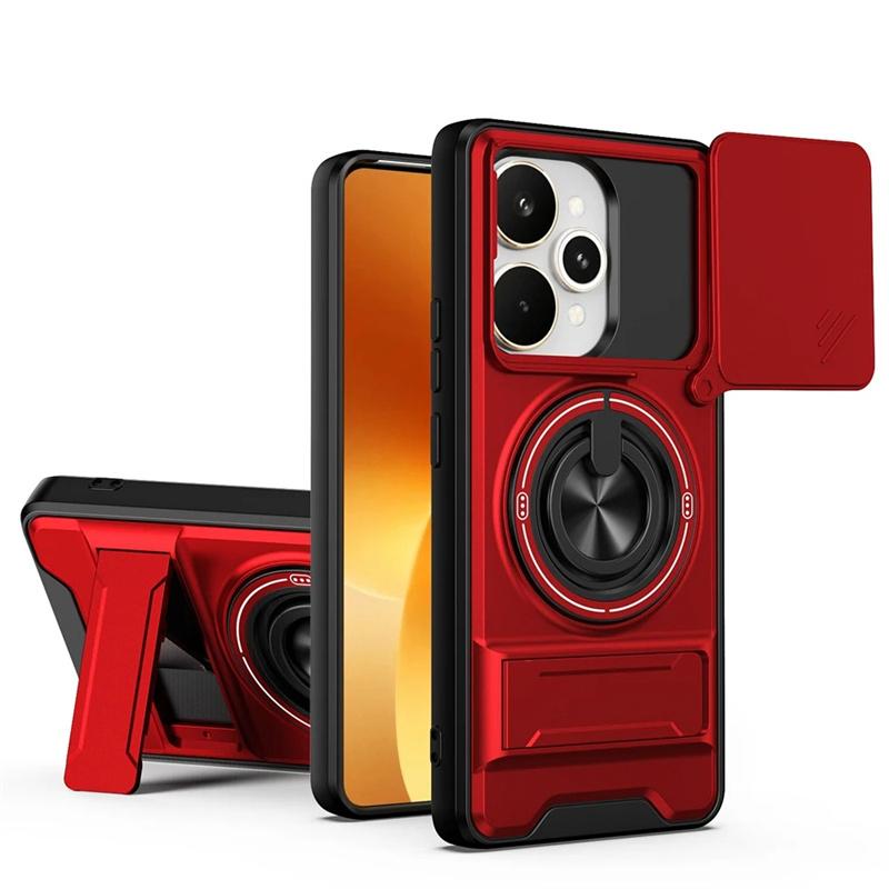 Для Realme 15 15T 15 Pro Чехол Защита Камеры Вертикальная Подставка 360° Кольцо Магнитный Чехол Всесторонний Ударопрочный Чехол Для Realme 15 Pro Корпус Телефона