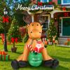8.2FT LED Light Xmas Inflatable Reindeer Santa Claus Toys Yard Party Decoration Home Ornaments Supplies Christmas Holiday Gifts