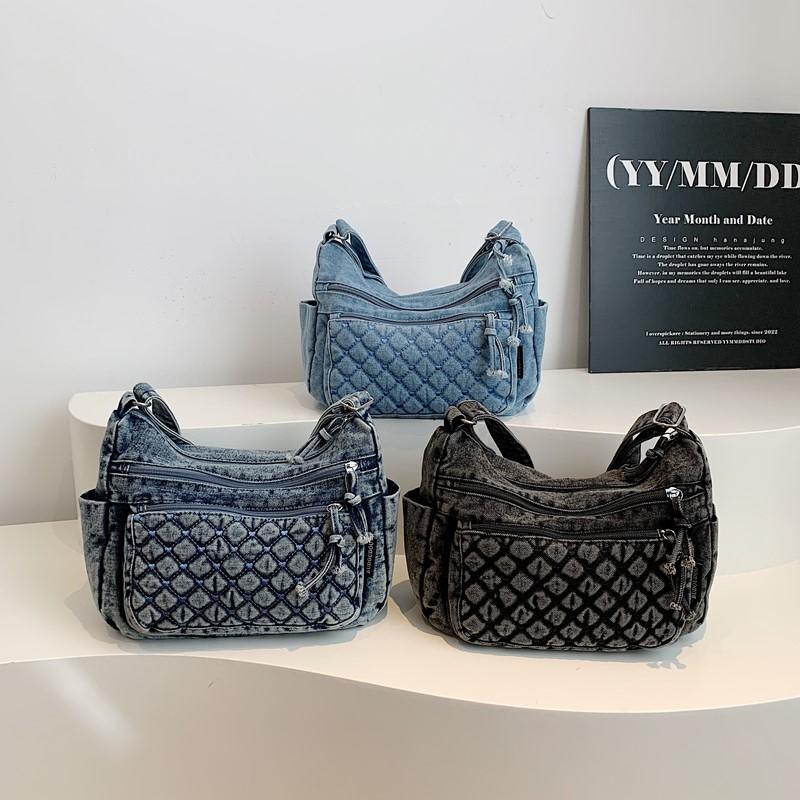 Denim Multi-Layer Small Square Bag Women's Shoulder Crossbody Bag