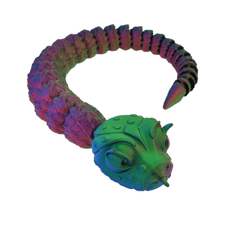 

Большие Напечатанные 3D Глаза Игрушка Змея Градиентный Цвет Фигурка Животного Интерактивный Шарнир RedBlueGreen,28.5cm/11.22in