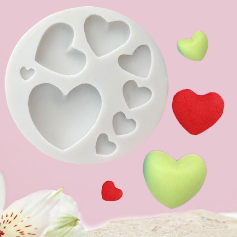 Cake Topper Mold 8 Cavity Silicone Mold Silicone Anti Stick Heart Mold Easy Demold Soft Fondant Mold Fondant Decoration