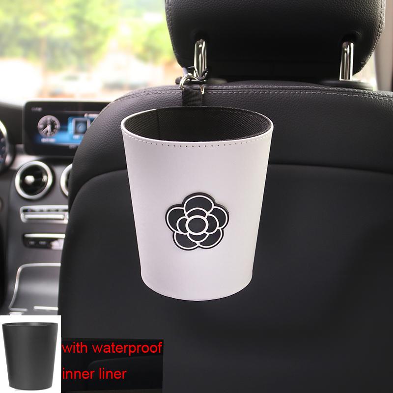 2PCS Cute Cartoon Panda Car Trash Bin Can With Plastic Liner for Back Seat Headrest Auto Air Vent Rubbish Bag Garbage Storage