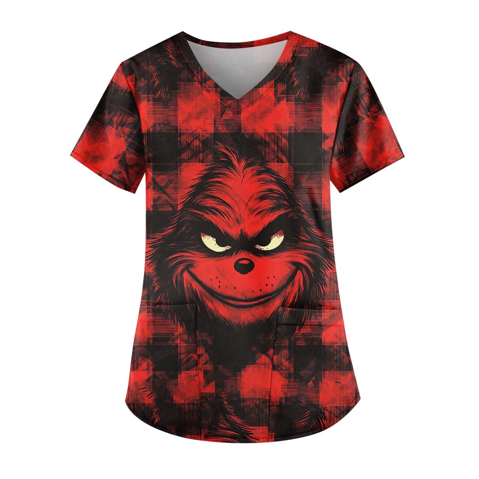 

Женские модные повседневные топы с v-образным вырезом и защитная спецодежда с принтом XL винный