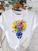 (Asian Size) feather style cute Women Printed Lady Casual Short Sleeve T Tee Top Clothing Shirt Fashion Female Graphic T-shirts