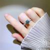 Elegant Women's Green Moissanite Ring: Multiple Styles, Simple, Full Diamond Design.