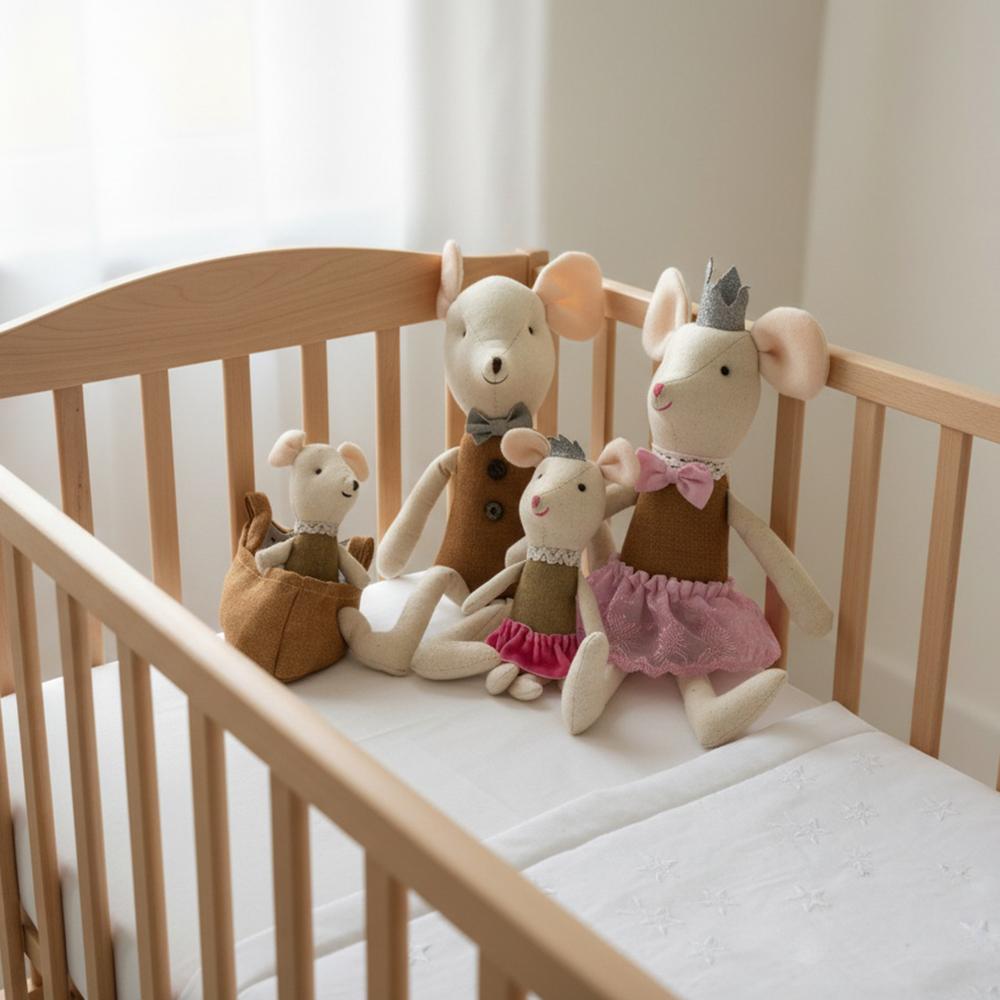Cute stuffed animals mouse dolls family dollhouse mini plush christmas birthday gifts Little Mouse Plush dolls