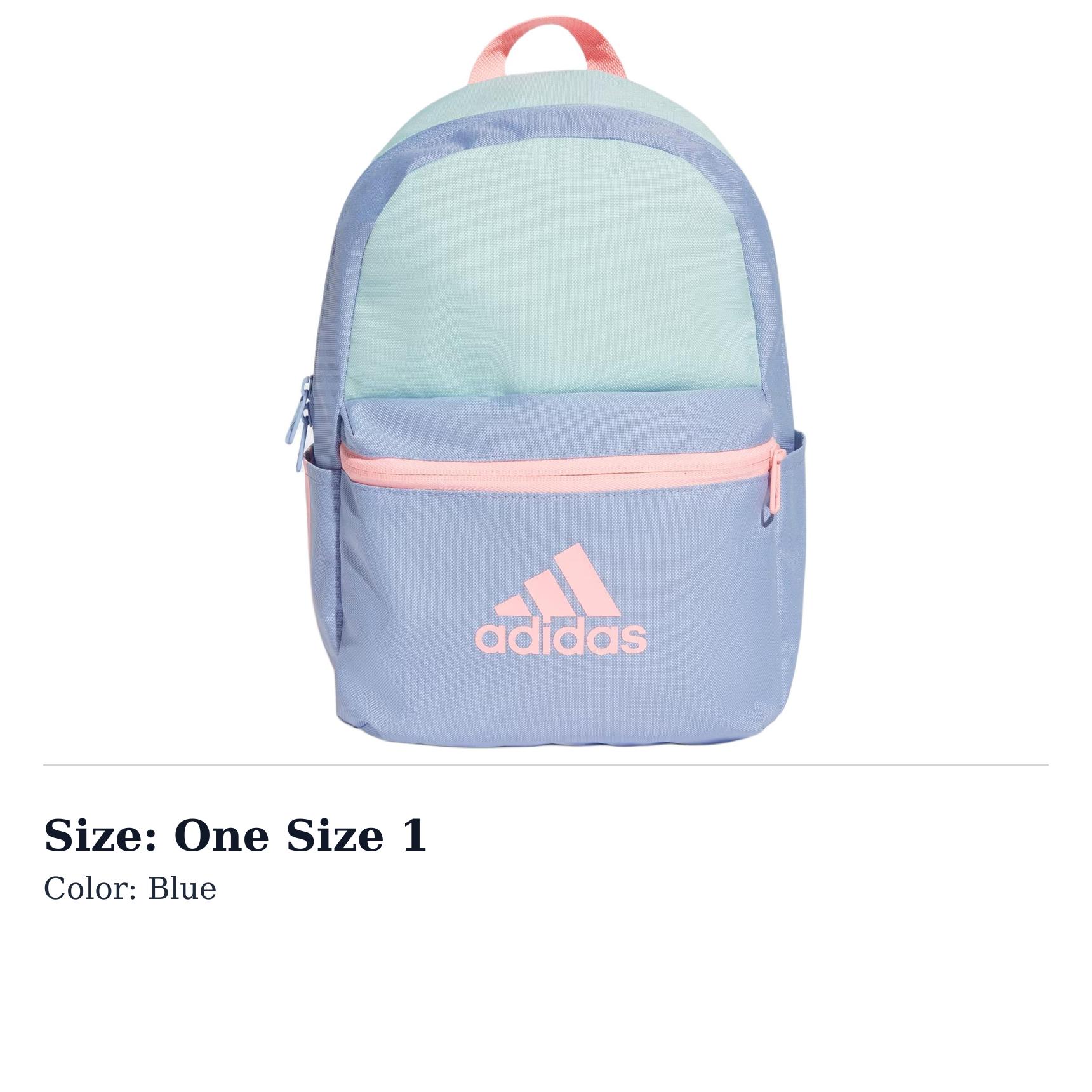 Adidas Polyester Backpack Mens Blue IZ1920 One Size 1