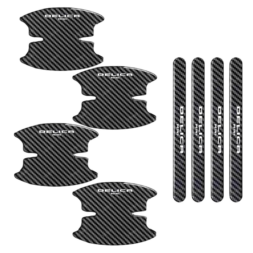 Meltryllis Fit Delica Mini Door Handle Protector, 8 Pack Carbon Fiber Door Protector Protector