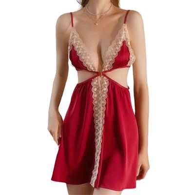 Babydoll Sexy Lingerie Chest Floral Pattern Embroidered Lace Slip Ribbon Sexy Underwear Shorts Camisole Nightgown 230203 [Loradouphi] Women's