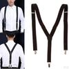 For Men 3 Clips Wide Y Back Elastic Suspenders Strong Metal