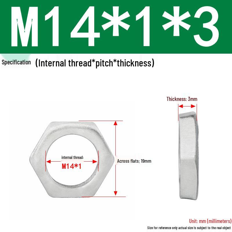 GB808 White Zinc Hex Thin Nut, Fine Thread, Lamp-Type, M6-M30