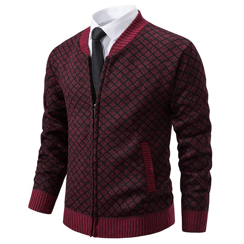 Men Casual Cardigan Sweatercoats Stand Collar Fleece Thicker Warm Sweaters Male Autumn Winter Outwear Slim Sweaters Jackets