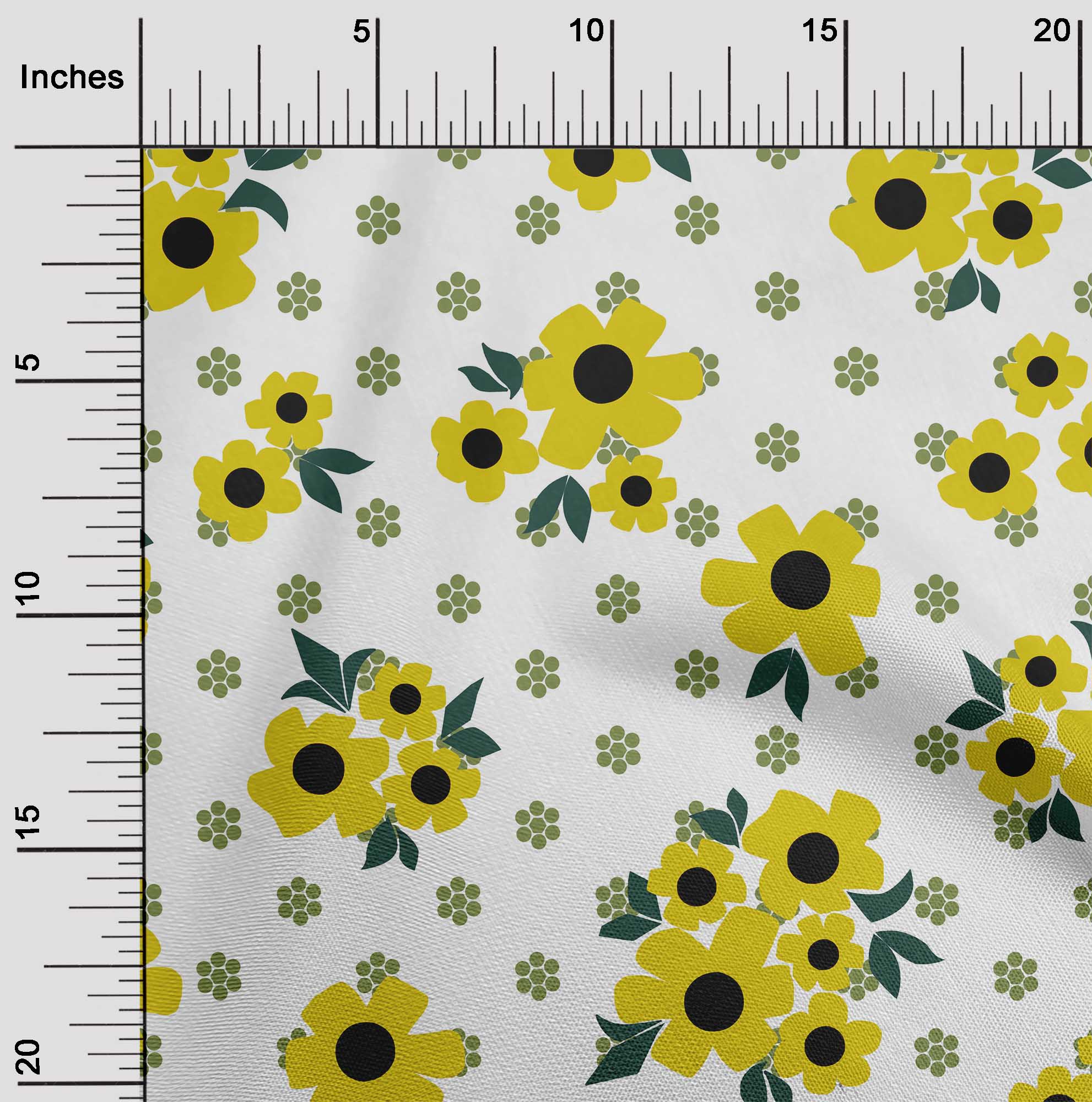 

oneOone Cotton Flex Light Gray Fabric Floral & Geometric Diy Clothing Quilting Fabric Print Fabric By Yard 40 Inch 42 Inch Wide - Viscose Chiffon жовтий