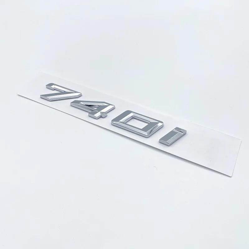 New Font Numbers Letters 730i 740i 745i 750i 760i Top ABS Emblem for BMW 7 Series Car Trunk Nameplate Logo Sticker Black Chrome