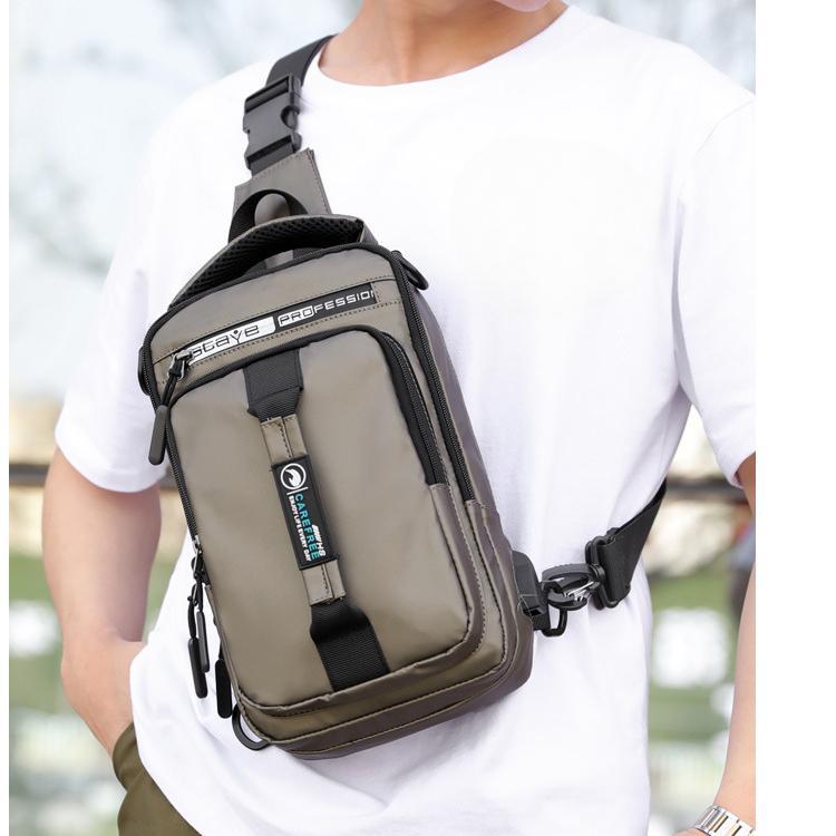 New Men's Chest Bag Charging USB Interface Chest Bag Multifunctional Single Shoulder Bag Backpack