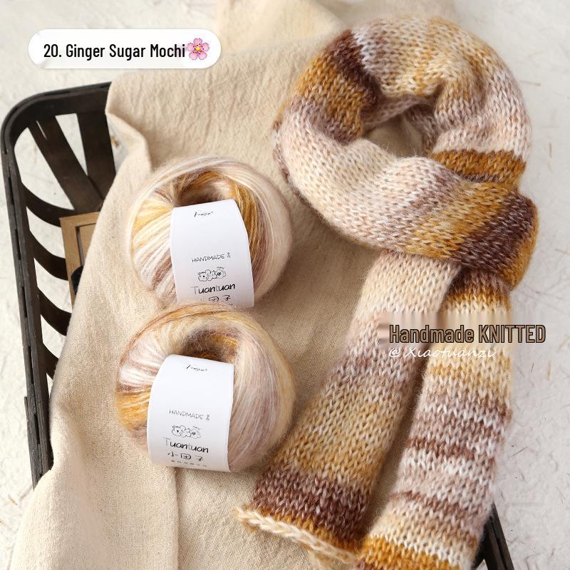 Silk Gradient Rainbow Mohair Yarn Pack for Hand-knitted Scarf/Shawl