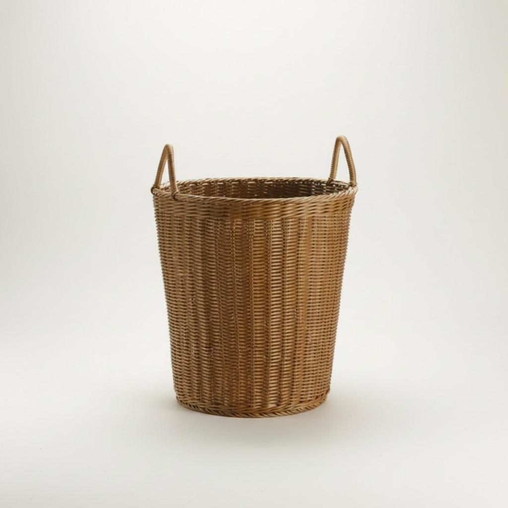 Laundry Hamper Rattan-Look Basket Ventilated for Bedroom