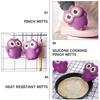 Owl Oven Gloves Silicone Pot Holder Grip Handles for Hot Pots Cartoon Oven Potholder Heat Resistant Mitts Micro-wave Holders